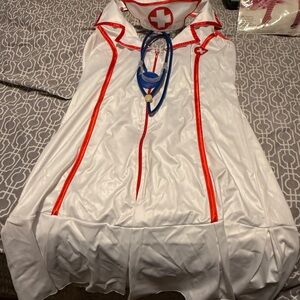 Leg Avenue White and Red Nurse Halloween Costume women’s medium